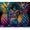 #705 CLEAR- 20oz - Neon Pineapples 9.4" x 8" Pattern Vinyl Wrap
